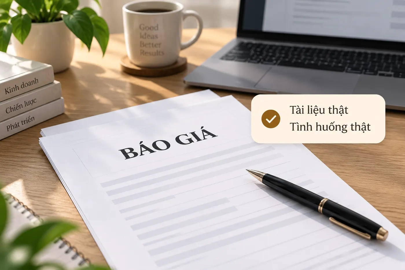 Làm thử trên tài liệu thật của công việc